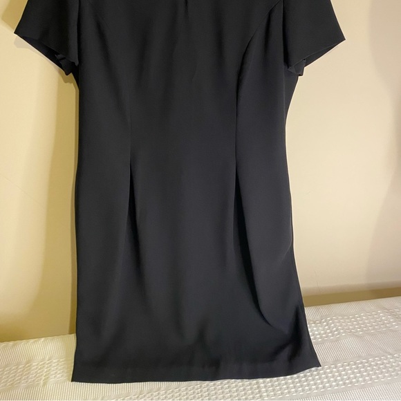Debra Michaels dress size 14P black with pleats in front slit in back - Picture 1 of 7